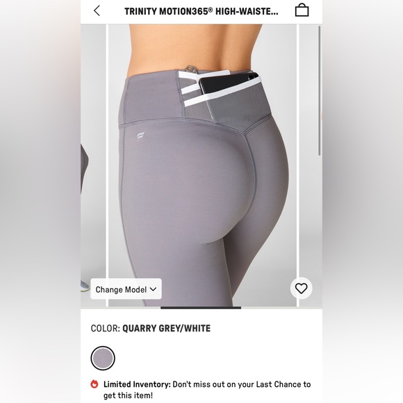 Fabletics Trinity Motion365 High Waisted Leggings- Grey - Picture 2 of 8